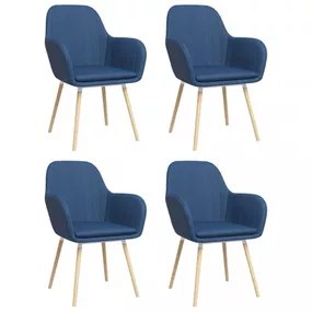 Jedálenská stolička 4 ks látka / bukové drevo Dekorhome Modrá