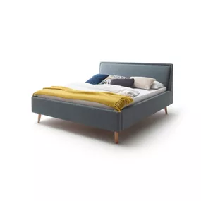 Modrozelená dvojlôžková posteľ s roštom a úložným priestorom Meise Möbel Frieda, 160 x 200 cm