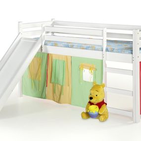 Detská poschodová posteľ so šmýkačkou Neo Plus jelša Halmar Biela