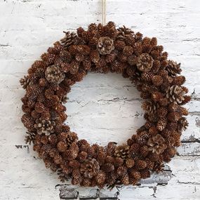 Prírodný veniec zo šišiek a glitre Pine Cones - Ø 48 cm