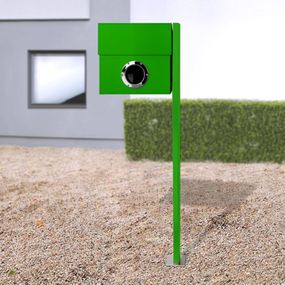 Absolut/ Radius Poštová schránka Letterman XXL stĺp zelený, oceľ potiahnutá práškom ušľachtilá oceľ sklo, L: 50 cm, K: 43cm