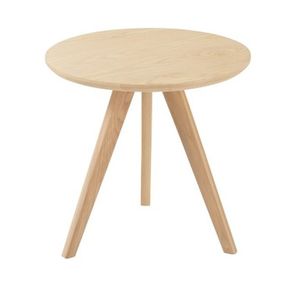 Prírodné drevený odkladací stolík Scandinavian - Ø 50 * 49cm