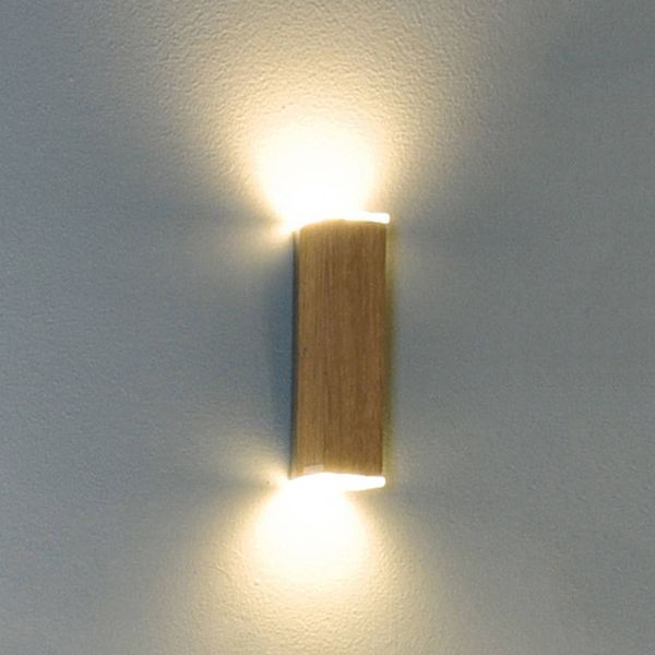 HerzBlut Leonora nástenné LED up&down olej dub, Obývacia izba / jedáleň, masívne drevo, kov, plast, 3W, L: 6 cm, K: 21cm