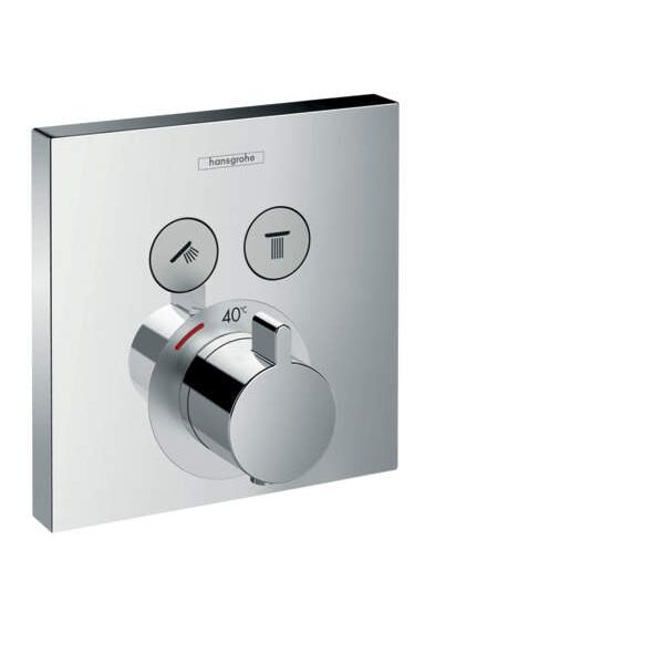 HansGrohe Shower Select - Termostatická batéria pod omietku, na 2 výstupy, chróm 15763000