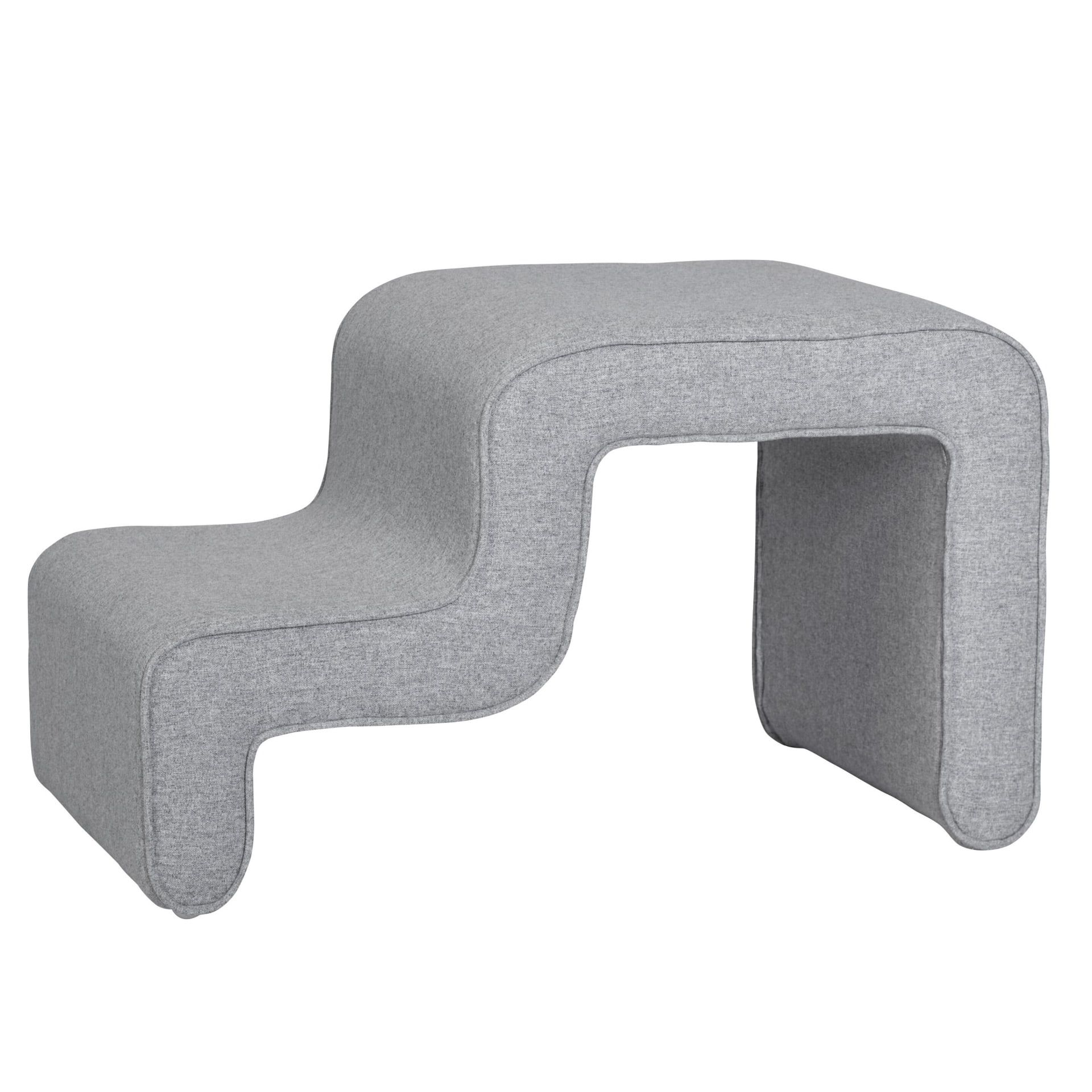 Hübsch Látkový taburet Wave Pouf Grey