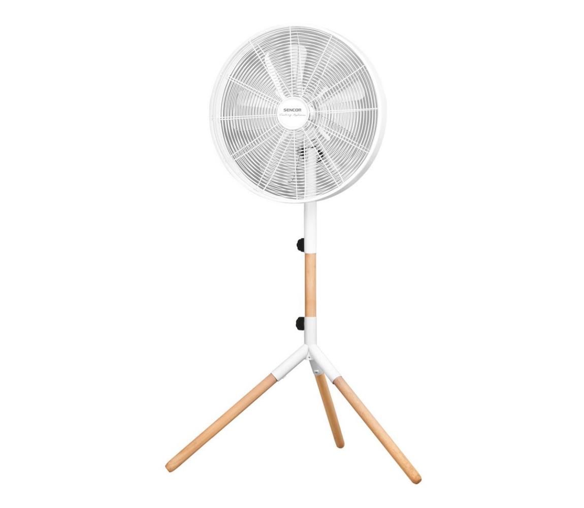 Sencor - Stojanový ventilátor 50W/230V biela/drevo