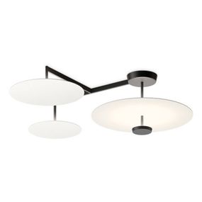 Vibia Flat stropné LED svetlo 4-pl. Ø 55 cm biele, Obývacia izba / jedáleň, oceľ, hliník, polykarbonát, 13.5W, Energialuokka: E, P: 101 cm, L: 88 cm, K: 30cm