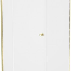 MEXEN/S - Roma sprchovací kút 90x90 cm, transparent, zlatá + čierna vanička so sifónom 854-090-090-50-00-4070G