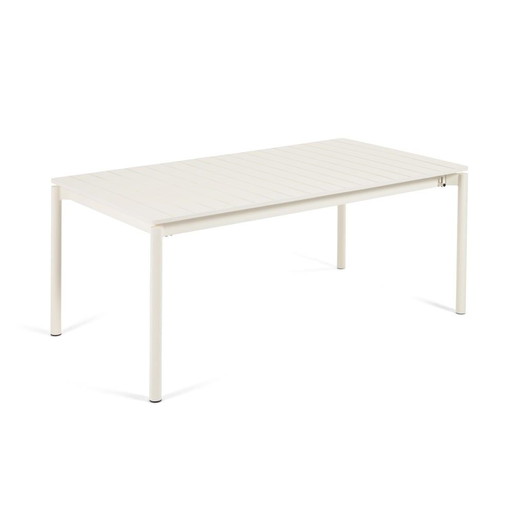 Biely hliníkový záhradný stôl Kave Home Zaltana, 180 x 100 cm