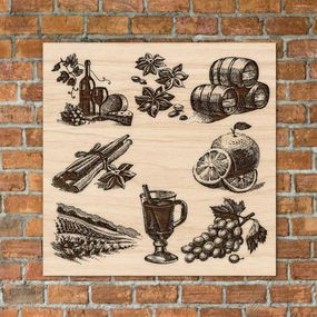 Drevený obraz na stenu - Varené víno