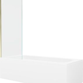 MEXEN/S - Vega obdĺžniková vaňa 180 x 80 cm s panelom + vaňová zástena 70 cm, transparent, zlatá 550118080X9507000050