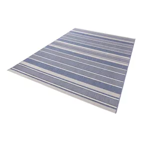 Modrý vonkajší koberec NORTHRUGS Strap, 80 x 150 cm