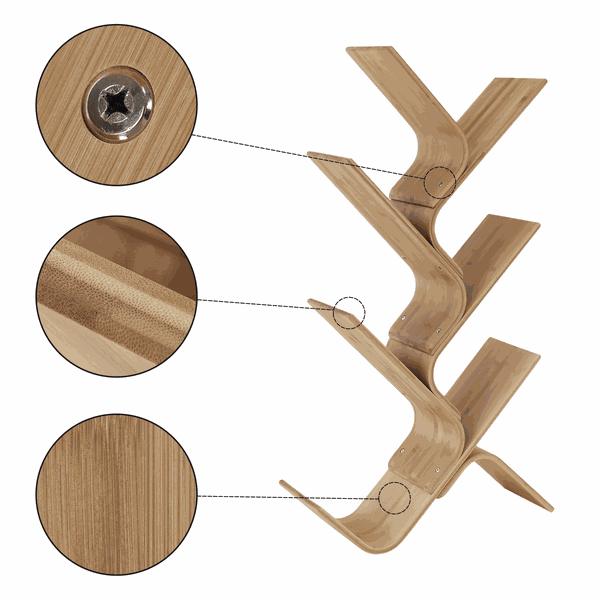 Regál, prírodný bambus, KORE
