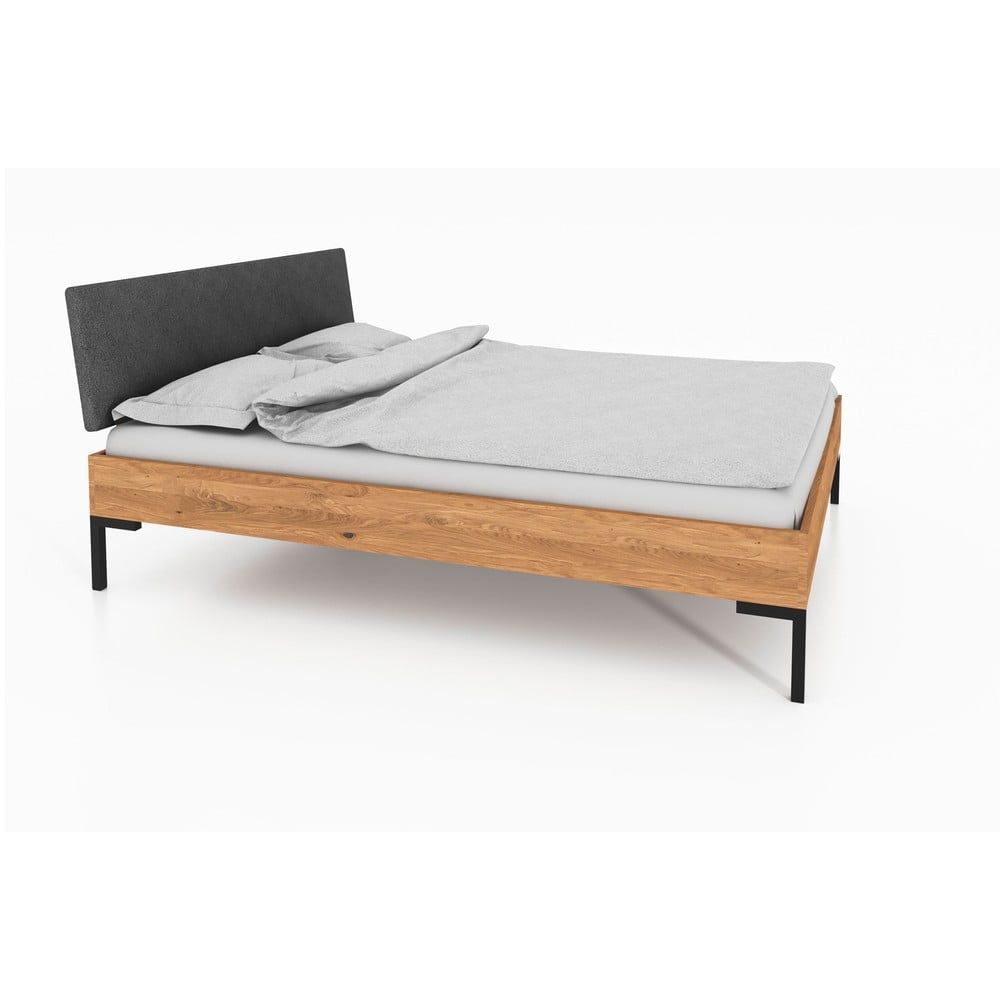 Dvojlôžková posteľ z dubového dreva s čalúneným čelom 140x200 cm Abises 1 - The Beds