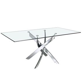 Estila Sklenený jedálenský stôl Urbano s chrómovými nožičkami obdĺžnikový 140-180cm