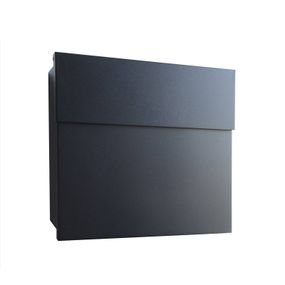 Absolut/ Radius Dizajnová poštová schránka Letterman IV, čierna, Oceľ potiahnutá práškom, ušľachtilá oceľ, L: 40 cm, K: 34cm