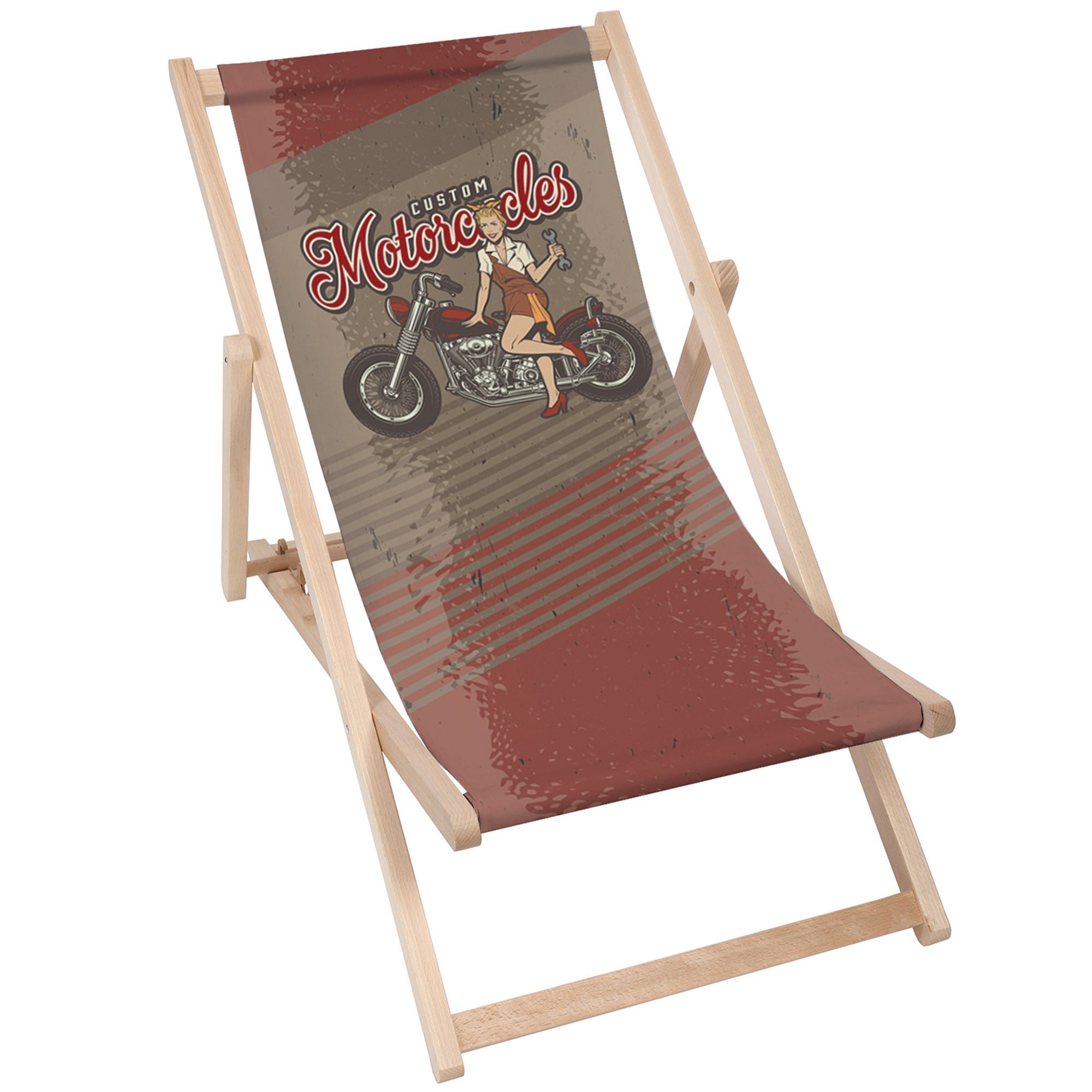 Drevené plážové lehátko Custom Motocycles