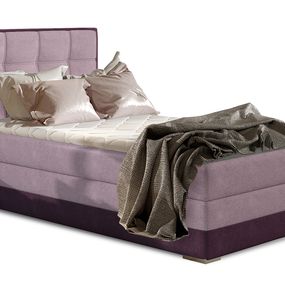 Čalúnená jednolôžková posteľ Alessandra 90 P - ružová / fialová