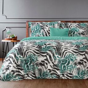DomTextilu Moderné bavlnené posteľné obliečky zelenej farby 3 časti: 1ks 200x220 + 2ks 70 cmx80 Zelená 70x80 cm 27665-153279