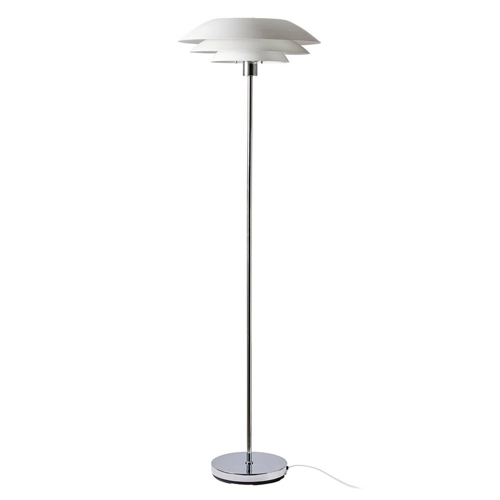 Dyberg Larsen DL45 stojaca lampa kov Ø 45 cm biela, Obývacia izba / jedáleň, kov, E27, 60W, K: 146cm