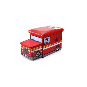 Úložný box na hračky, hasičské auto - červená