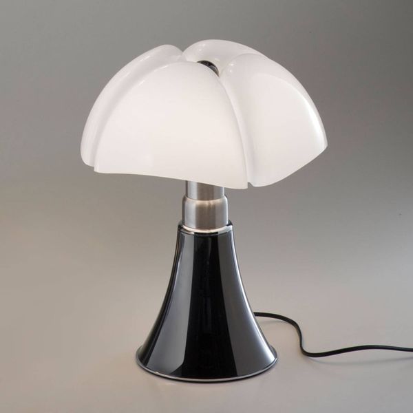 Martinelli Luce Minipipistrello stolná lampa titán, Obývacia izba / jedáleň, ušľachtilá oceľ, metakrylat, 7W, K: 35cm