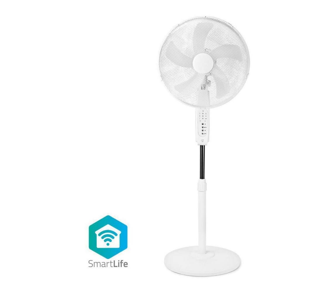 Nedis WIFIFN10CWT - Stojanový ventilátor 60W/230V Wi-Fi biela