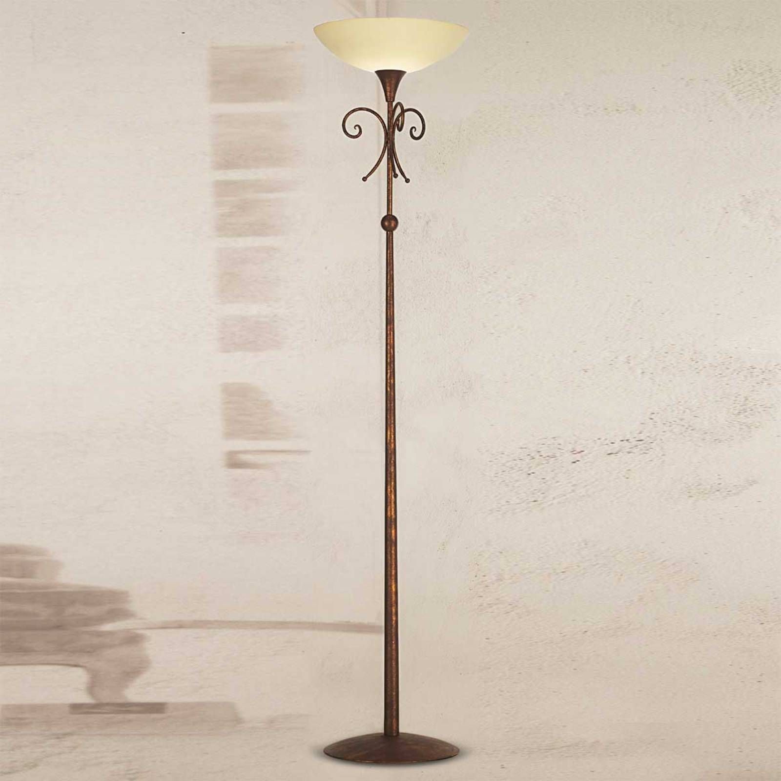 Lam Stojaca lampa Federico antická, Obývacia izba / jedáleň, sklo, kov, E27, 150W, K: 180cm