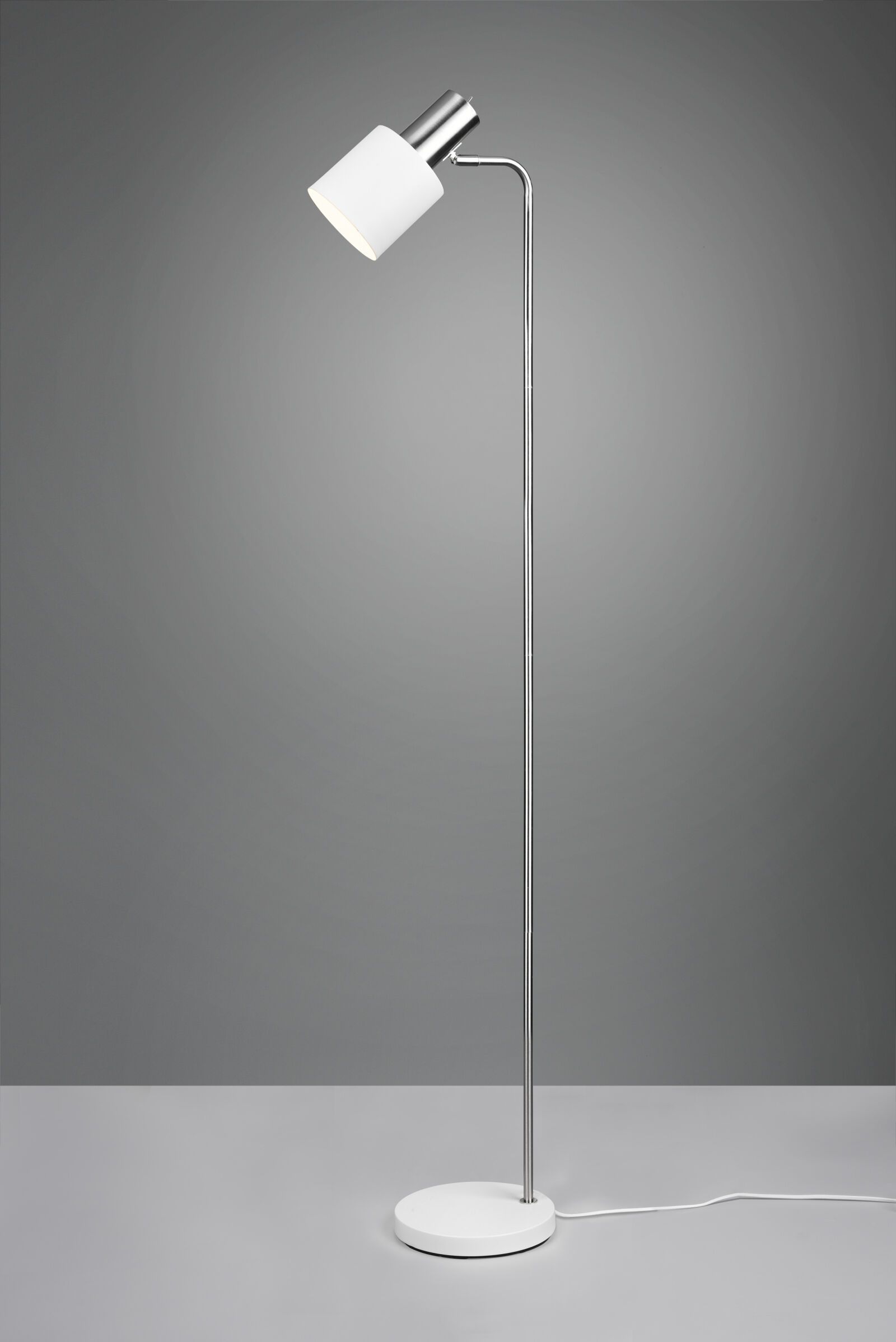 TRIO Reality R41041031 ADAM stojaca lampa V1530mm 1xE27 nikel, biela matná