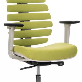 MERCURY kancelárska stolička FISH BONES PDH šedý plast, 26-66 zelená, 3D podrúčky