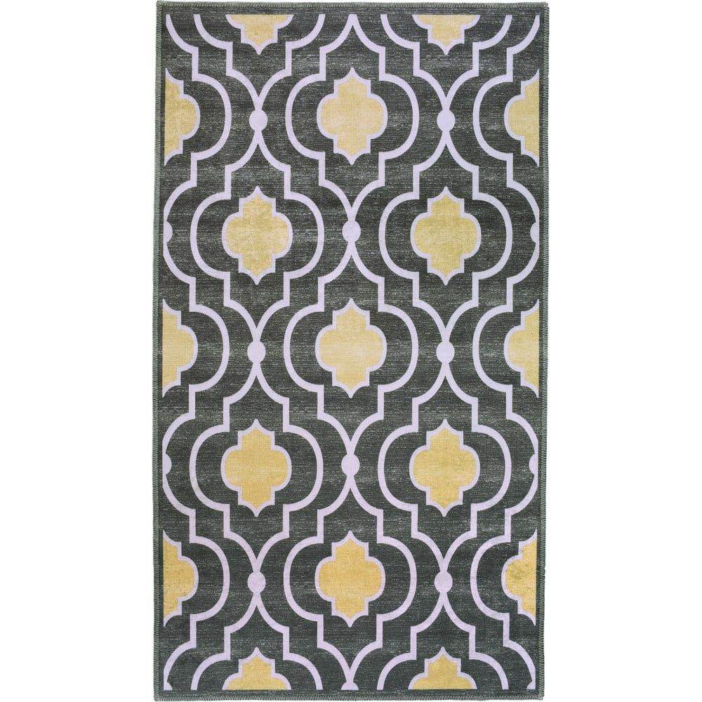 Žlto-sivý prateľný koberec 150x80 cm - Vitaus