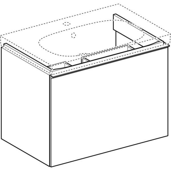 Geberit Acanto - Skrinka pod umývadlo 750 mm, piesková sivá 500.611.JL.2