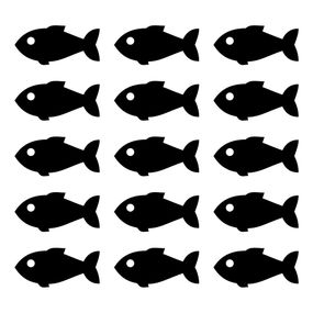 Pieris design Ryby a rybičky - sada samolepiek na stenu biela