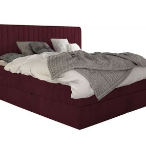 Dvoulůžková kontinentální postel Minola 160x200 bordó