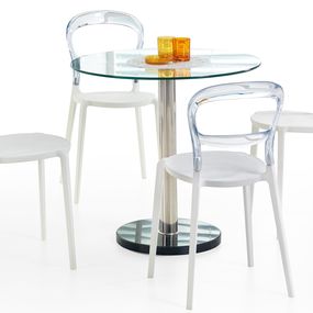 HALMAR Jedálenský okrúhly stôl CYRYL sklenený 80 cm