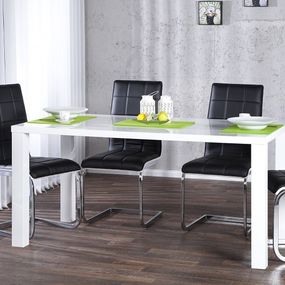 Jedálenský stôl Lucente biely s vysokým leskom 120cm