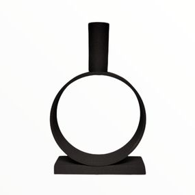 Hliníkový svietnik Ring, matt black, 20,5 cm S
