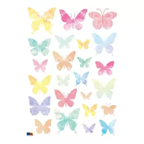 Sada 24 samolepiek Ambiance Artistic Butterflies