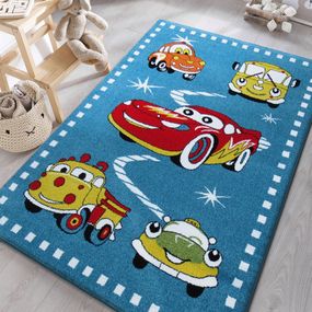 DomTextilu Modrý detský koberec s autíčkami 19683-135514