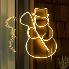 Konstsmide Christmas Okenný LED obraz trubicová silueta Snehuliak, plast, Energialuokka: F, P: 36 cm, L: 2 cm, K: 47cm