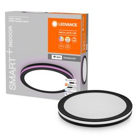 LEDVANCE SMART+ WiFi Orbis Circle CCT RGB čierna, Chodba, kopolymér akrylonitril-butadién-styrénu, polykarbonát, 28W, K: 9.5cm