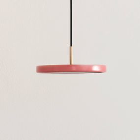 UMAGE Asteria micro závesná lampa mosadz/ružová, Obývacia izba / jedáleň, oceľ, hliník, plast, textil, 12W, K: 5.7cm