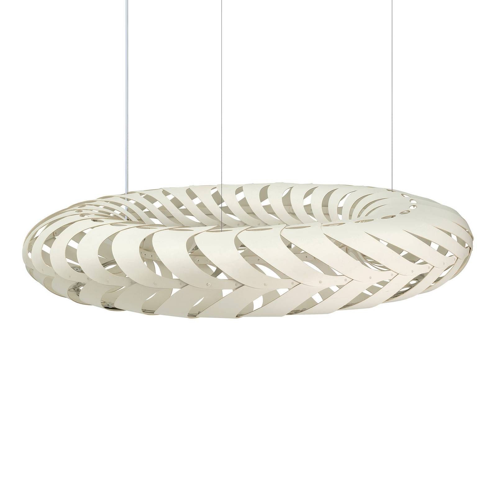 david trubridge Maru závesná lampa 110 cm biela, Obývacia izba / jedáleň, bambus, hliník, nylon, nehrdzavejúca oceľ, 2.6W, K: 20cm