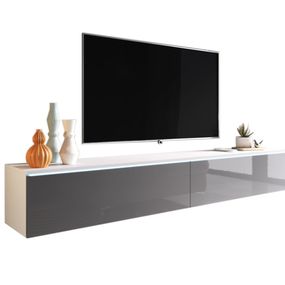 Expedo TV stolík MENDES D 180, 180x30x32, biela/siva lesk