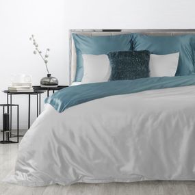 DomTextilu Luxusné sivo tyrkysové posteľné obliečky bavlnený satén 180 x 200 cm  3 časti: 1ks 180x200 + 2ks 70 cmx80 Tyrkysová 61212-235914