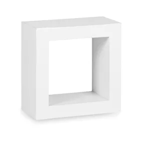 Estila Štýlová moderná nástenná polička Blanc štvorcového tvaru z masívneho dreva mindi bielej farby 40cm