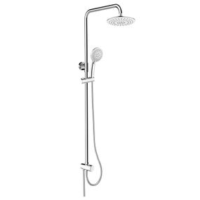MEREO MEREO - Sprchový set s tyčou, biela hlavová sprcha a trojpolohová ručná sprcha, biely plast/chróm CB95001SW1