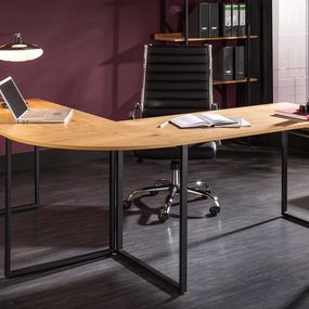 LuxD Dizajnový rohový písací stôl Boss 180 cm dub