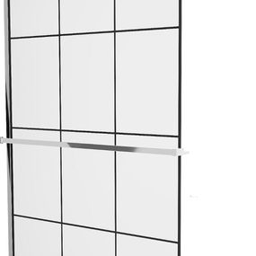 MEXEN/S - KIOTO Sprchová zástena WALK-IN s poličkou a držiakom uterákov 120 x 200 cm, transparent/čierna 8 mm, chróm 800-120-121-01-77