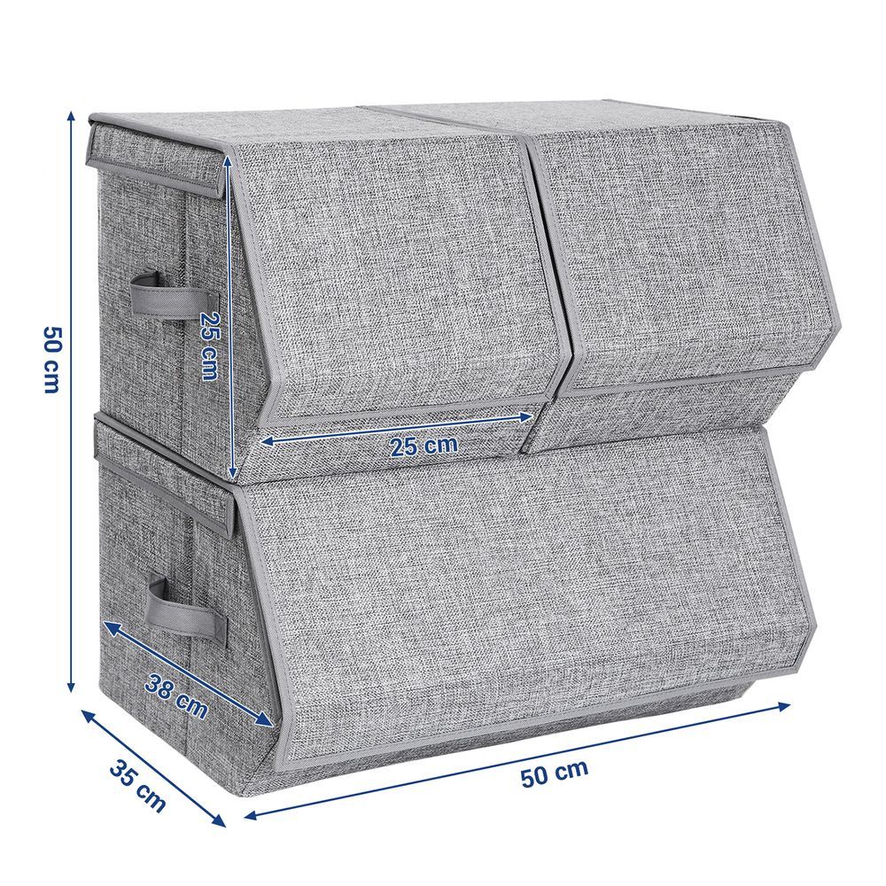 SongmicsHome Multifunkčná sada 3 úložných boxov sivá